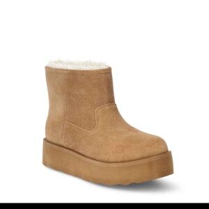 Genuine Suede Platform Cozy Boots, Size9